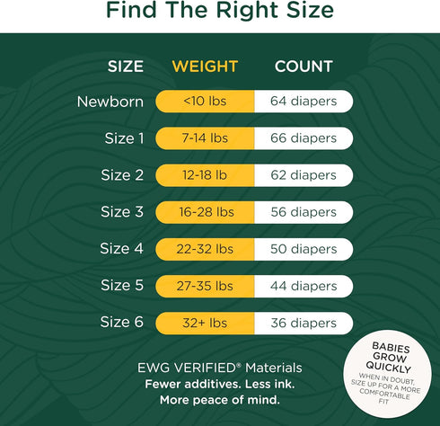 (<10 lbs) 32 Count 12-Hour Our Diapers | The First EWG Verified & Microbiome-Friendly Diaper | Size NB | Leak