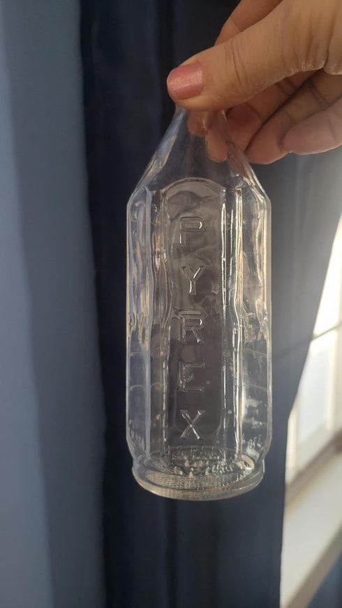 Generic 1920's Vintage Glass Baby Bottle, Rare Collectible Antique Infant Feeding Bottle, Clear Glass