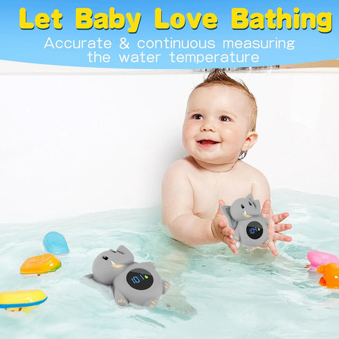 Baby Bath Thermometer with LED Display, Temperature Warning, Kids' Bathroom Safety Toy for Infants