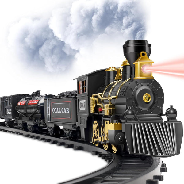 BainGesk Train Set, Christmas Train Set with Steam, Lights and Sounds, Train