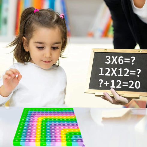 12X12 Multiplication Chart and Math Addition Table Toys - Stress Relief Fidget Bubble Game Learning Toys