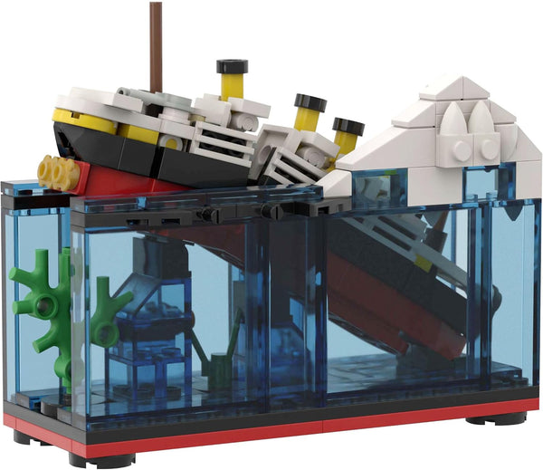 247 PCS MOC RMS Cruise Sank Titanic Break in Half Toy Building Blocks with Case, Ship Boat Kits Model