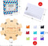 Set 9 100-Sheet 2-8 Mexican Train Dominoes Accessories with Wooden Hub (Felted Bottom) - Includes Metal Train Markers