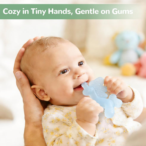 HECCEI Baby Teether Toy, Soft FoodGrade Silicone Teether, Soft Infant Teether Chew Toy, BPA Free, Multi-Texture Design