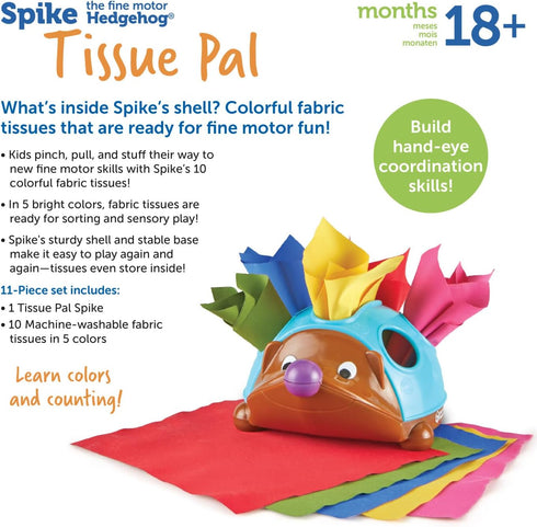 Learning Resources Spike The Fine Motor Hedgehog | Sensory Toys for Kids Ages 18+ Months, Montessori Toys