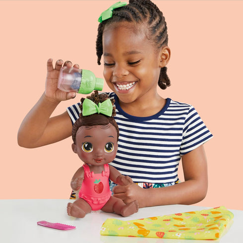 Baby Alive Shampoo Snuggle Berry Boo Black Hair 11 Inch Water Baby Doll Playset for 3 Year Olds & Up