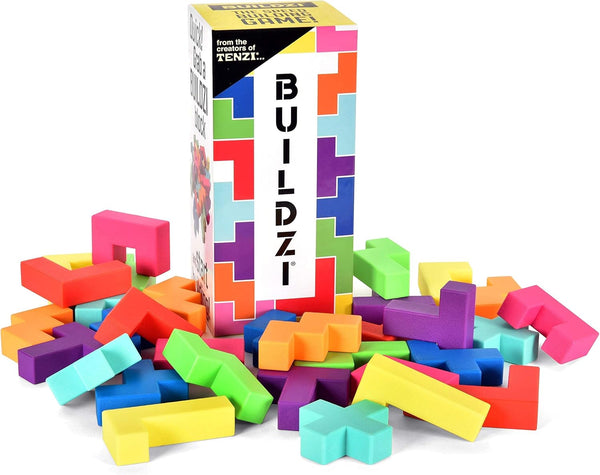 TENZI BUILDZI Fast Stacking Building Block Game for 2 to 4 Players Ages 6 to 96, Perfect for Family Game Night