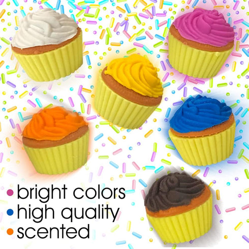 ArtCreativity Scented Cupcake Erasers for Kids, Set of 24, Assorted Fruity Scents