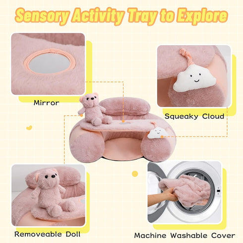 3-36 KAKIBLIN Baby Sit Me Up Seat, Inflatable Baby Seat with Cover for Babies Months,Portable,Inflatable Sit & Play