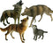 Gemini&Genius Howling Wolf Animal Toys - Family Playset with Realistic Gray Wolf Toy Figurines, Ages 3+ (4 Pcs)