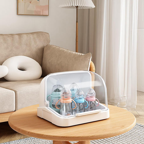 Countertop cjc Baby Bottle Drying Rack Storage Organizer with Cover Portable, Durable Baby Bottle Holder