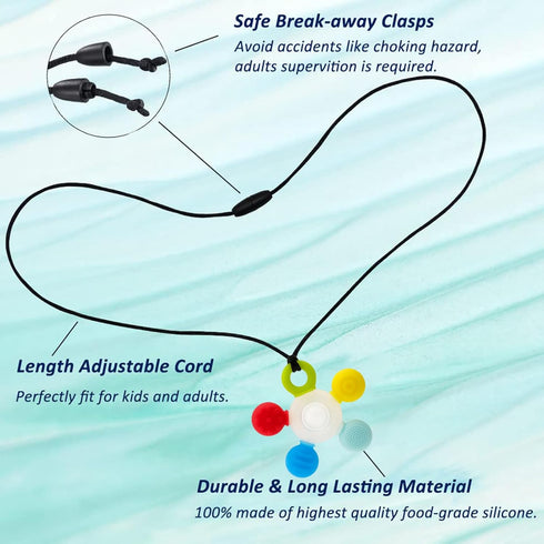Chewy Necklaces for Sensory Kids, Seeway Silicone Chew Toys for Kids with ADHD Autism, Anxiety, Oral Motor, Reduce