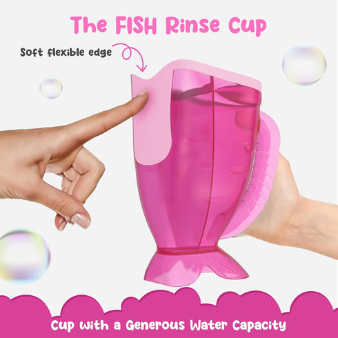 Pink Baby Rinser Cup and Bath Pail - Non-Toxic, BPA-Free, Tear-Free Bathing Accessory for Kids