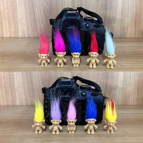 50PCS Lucky Mini Troll Dolls - Vintage 1.2" PVC Action Figures, Cute Little Guys Collection for Arts Crafts, Party
