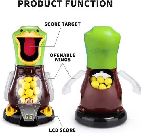 Babyhome Duck Shooting Toys for Kids 3-5 Years, 2 Packs of Toy Foam Blasters with Movable Target for Boys Girls