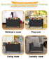 100L Large Kids Toy Box with Wheels, Storage Organizer for Toddlers, Black Toy Storage Bin for Stuffed Animals