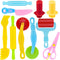 Dough Tools 10 Piece Plastic Dough Tools for Kids with Rollers, Rolling