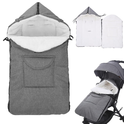 Cndiyald Winter Baby Car Seat Cover Thickened Windproof with Storage Pocket, Zippered Infant Carrier Protector for Cold