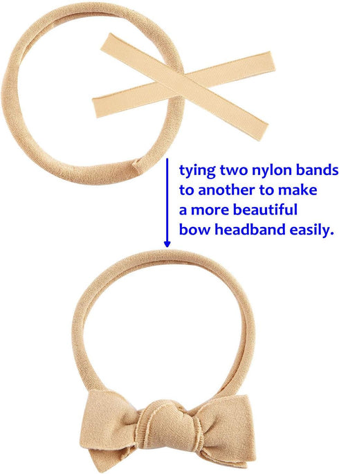 inSowni 50 Pack Super Soft Stretchy DIY Solid Nylon Headbands - One Size Fits All