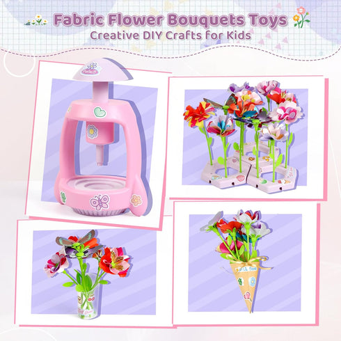 3-12, Bsgifts Fabric Flower Making Toys, DIY Flower Press Kits for Kids Ages Creative Educational Activity Arts