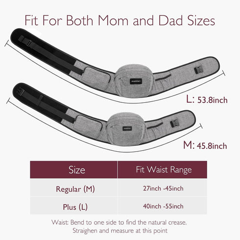 Momcozy 3D 45lbs 27-45IN) Hip Seat Baby Carrier - Adjustable Waistband with Original Belly Protector, Ergonomic Carrier