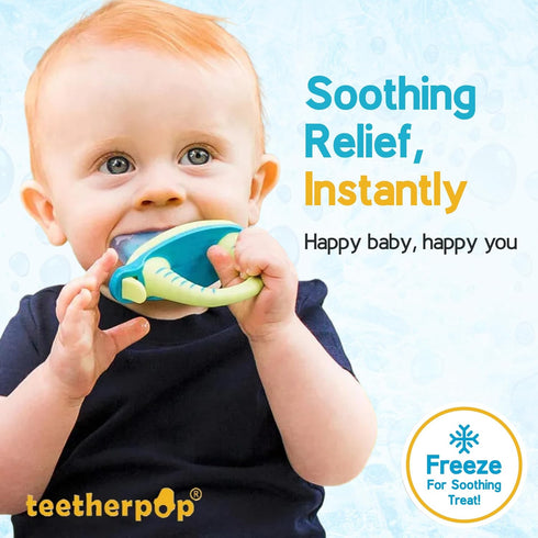 Set Teetherpop Fillable Freezable Teethers for Babies - Breastmilk Teether with Spill-Proof Sippy Slits Teething