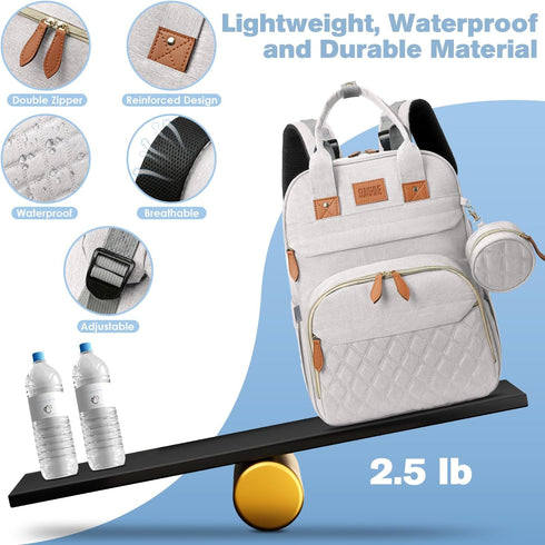 Backpack, JSTPRO Diaper Bag Large Diaper Bag with Changing Station, New Mom Gifts, Lightweight Waterproof Unisex Diaper