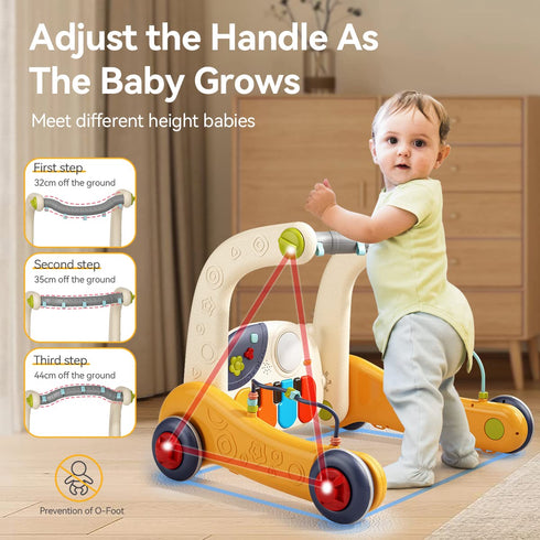 KidsMind 4 1 Tummy 0-6-12 in Baby Play Mat Activity Gym,Baby Kick and Play Piano Time Mat,Musical Learning Push Walker