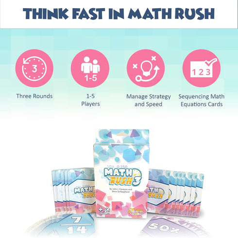 Math Rush 3: Fractions, Decimals & Percentages - Cooperative Time-Based Math Flash Card Game for Kids and Families