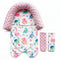 Baby Head Support and Strap Covers for Car Seat,Minky Infant Carseat Headrest
