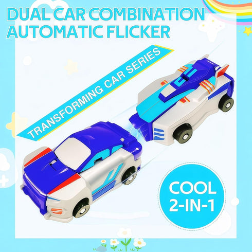 WIESSOC Toy,2 Collision Transforming Dinosaur Car Magnetic Cars Transform Into Dinosaur Toys,Transformation Car Toys