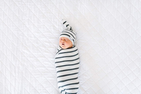 Copper Pearl Large Premium Knit Baby Swaddle - City Design