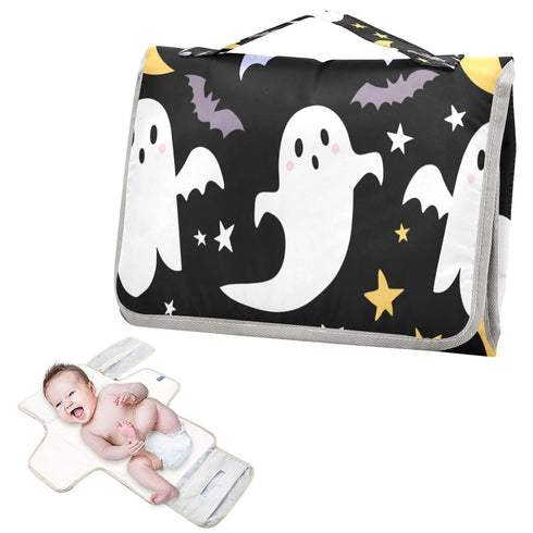 Kigai Halloween Boo Portable Changing Pad Travel Waterproof Foldable Baby Changing Pad Baby Diaper Mat for Newborn