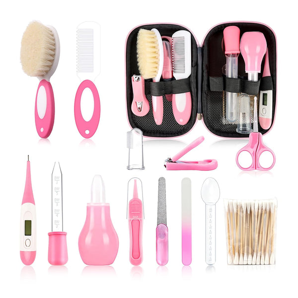 Baby Grooming KitInfant Safety Care Setwith Hair Brush Comb Nail Clipper Nasal