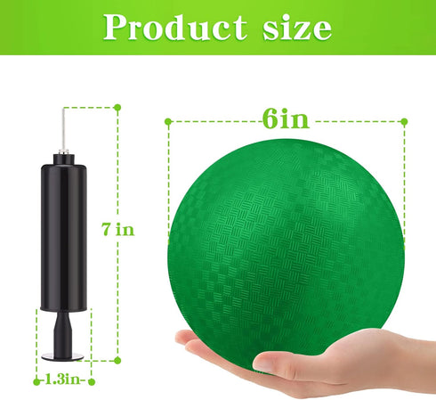 Yunsailing 24 Pieces Dodgeball Playground Ball - 6 Inch Bouncy Balls with Hand Pump for Indoor & Outdoor Games