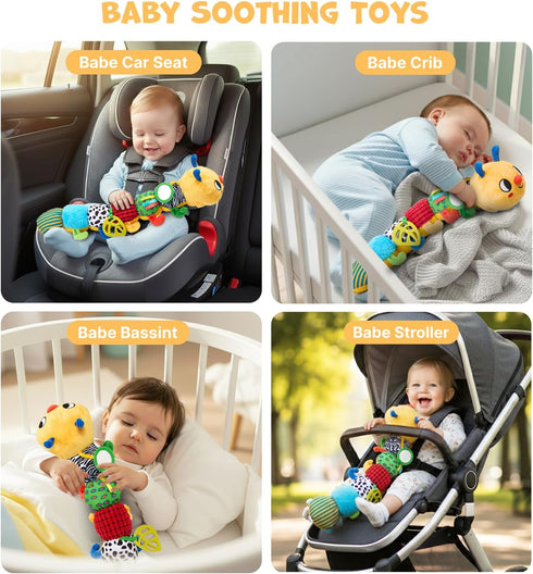 JoyCat 0-18 38 Tummy Baby Toys Months, Musical Crawling Caterpillar Plush Toy - Songs & Recording Feature, Bouncing