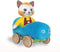 YOTTOY Richard Scarry Collection, Huckle Cat Soft Toy with Busytown Blue Car, 2 in 1 Toy
