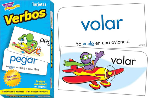 Trend Enterprises Verbos (Spanish Action Words) Skill Drill Flash Cards, 94 Cards for Ages 6 and Up