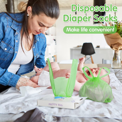 1600 Count Baby Disposable Diaper Bags Scented Diaper Sacks with Tie Handle Disposal Trash Sacks Baby Poop Waste Bag