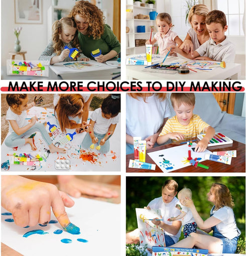 Set, 25 Set, 1-3 Funto Kids Washable Finger Paint PCS Non Toxic Art Painting Supplies for Baby, Includes Finger Paint