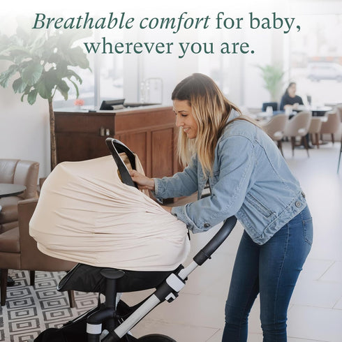PurComfy Baby Car Seat Cover, Supersoft Bamboo Viscose Carseat Cover for Infant Boys & Girls, Breathable Multi-Use