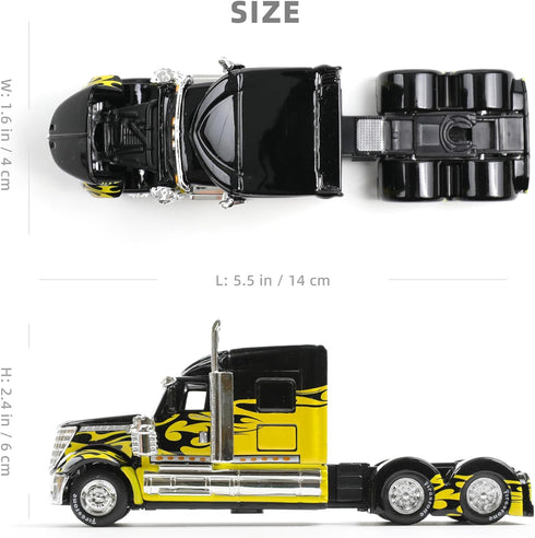 1/64 Scale International Lonestar Heavy Truck Model Semi Trailer Head Toy Alloy Metal Diecast Tow Traktor Toy Gift