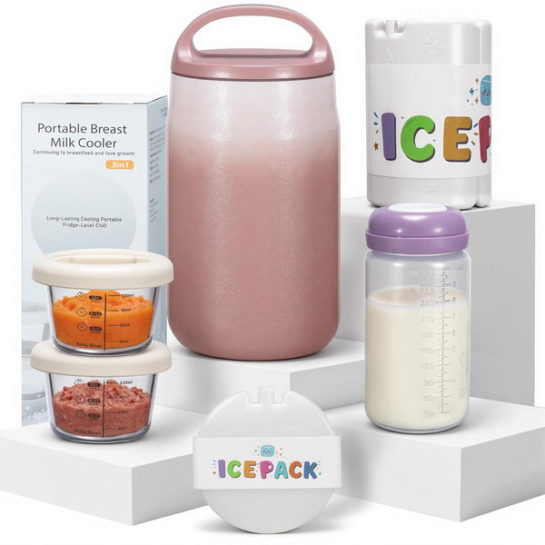 HASHMUST 3-in-1 Breast Milk Cooler for 24H 360 Cooling, 11oz Breastmilk Chiller with