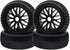 4PCS Treehobby Rubber RC Wheel Set, 112mm X 43mm with 17mm Hex Hub for 1/8 RC Buggy Off-Road Cars