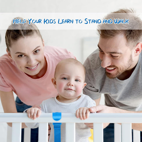 Baby Pull Up Rings, 4 Pcs Standing Walker Crib Pull Bar for Playpen, Toddler Kids Children Walking Training Tool