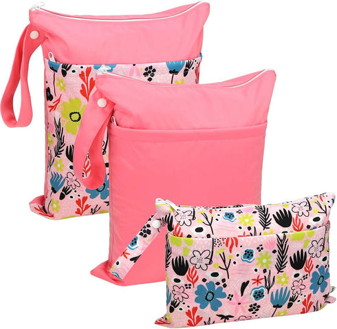 Dreaming Flower Waterproof Cloth Diaper Organizer Bags - Reusable & Washable