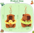 2PCS Swimming Achwishap Capybara Plush Keychain,Cute Keychain Capybara Stuffed Animal,Soft Capybara Plush Toys Key