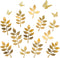 Paper Leaves Set Decor, Golden Decorations for Family Tree Photo Wall Crafts, 16pcs Glitter Butterfly Baby Shower