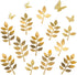 Paper Leaves Set Decor, Golden Decorations for Family Tree Photo Wall Crafts, 16pcs Glitter Butterfly Baby Shower