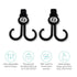 Lulyboo 2 Pack Multi-Use Organizer Hook Clips, Metal Handle for Strollers, Diaper Bags, and Shopping